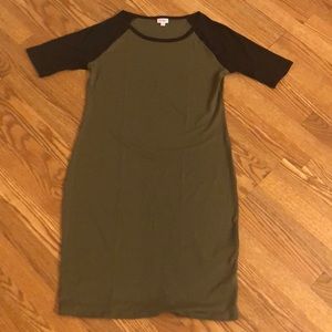 Lularoe Julia dress in army green and black 👗